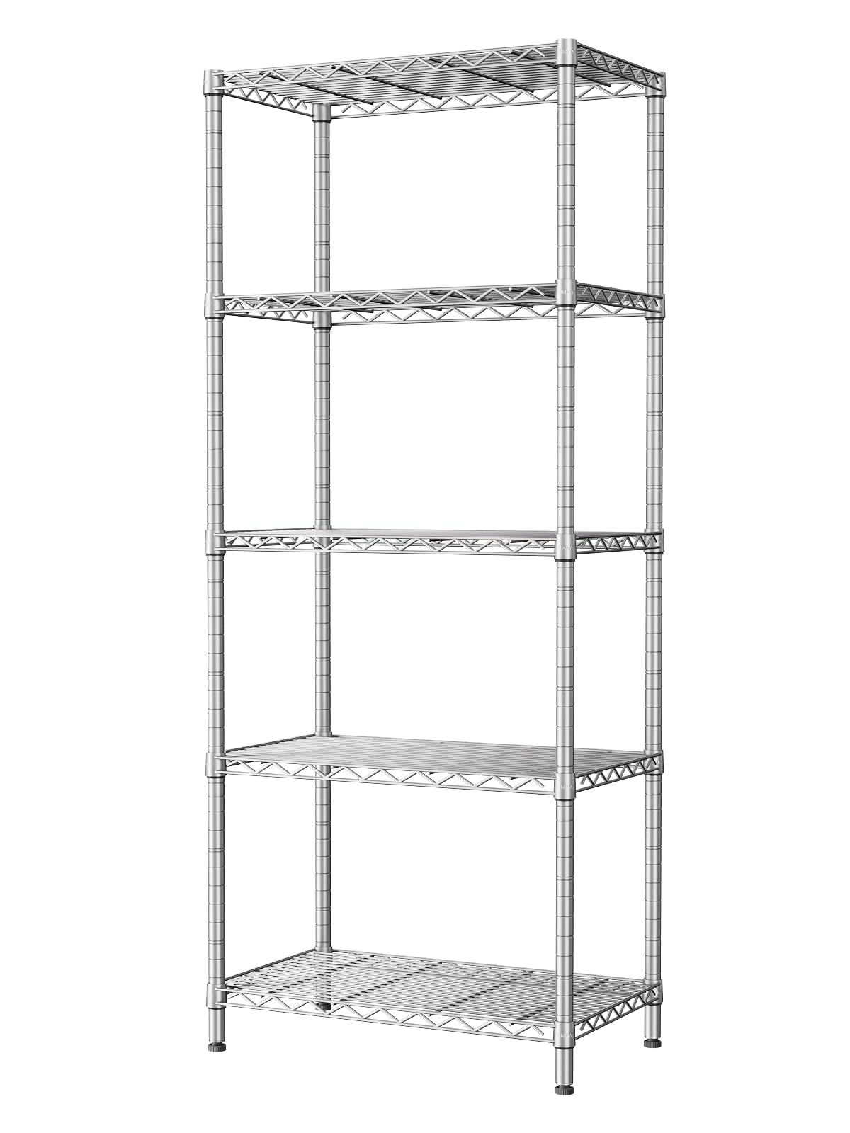 SINGAYE 5 Tier Storage Garage Shelving Units Heavy Duty Wire Shelves Pantry Metal for Pantry Closet Kitchen Laundry Bathroom Organizers Shelf Home Shorage Gray