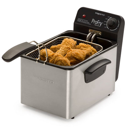 Presto 05461 Stainless Steel Pro Fry Immersion Element Deep Fryer, Silver