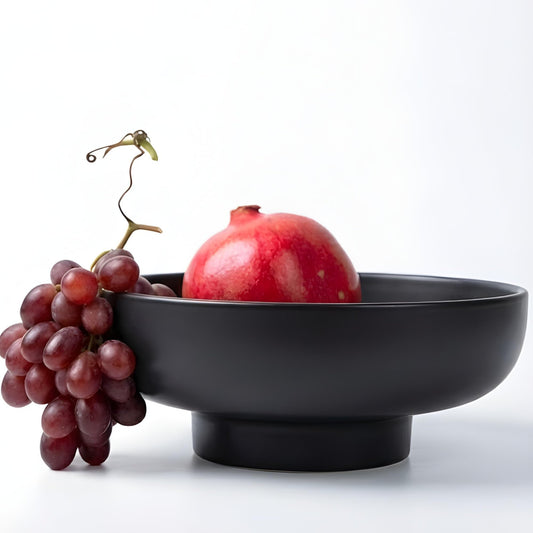12" Concrete Extra Large Fruit bowl for Kitchen Counter, Coffee Table Decor, Decorative Key Bowl, Home Décor Accents, Kitchen Counter Decor Black