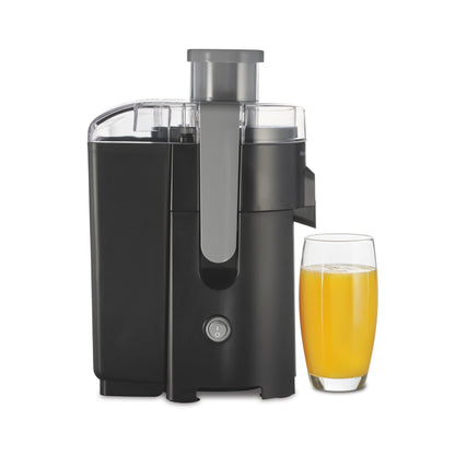 Hamilton Beach HealthSmart Juicer Machine, Compact Centrifugal Extractor, 2.4” Feed Chute for Fruits and Vegetables, Easy to Clean, BPA Free, 400W, Black and Gray (67502)