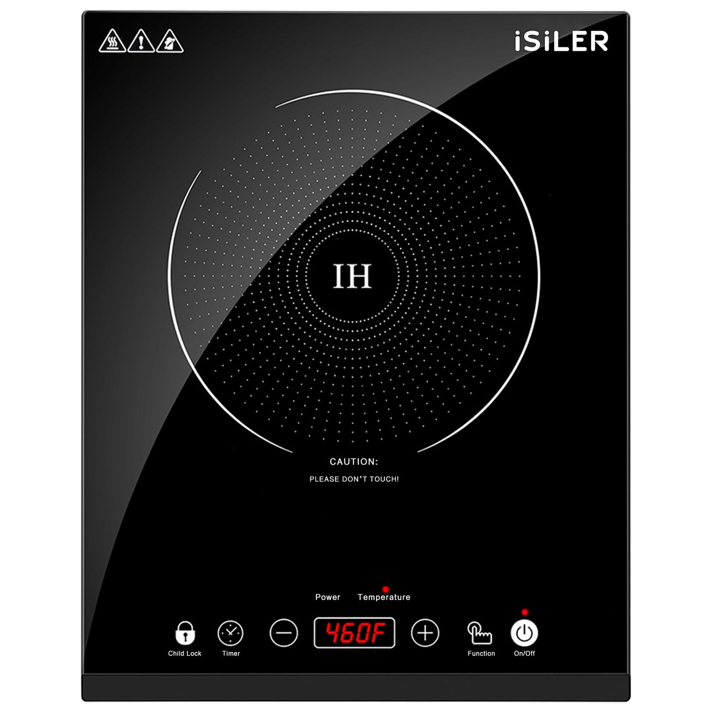 Portable Induction Cooktop, iSiLER 1800W Sensor Touch Electric Induction Cooker Hot Plate with Kids Safety Lock, 6.7" Heating Coil, 18 Power 17 Temperature Setting Countertop Burner with Timer