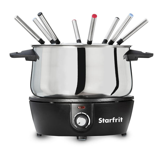 Starfrit Electric Fondue 12PC Set - 3L - Quick Release Magnetic Cord - 1500W - Perfect for Cheese & Chocolate