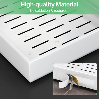 Pull out Cabinet Organizer, 21"Deep, Heavy Duty Full-Extension Slide out Drawers for Kitchen Cabinets with Nano Adhesive, Roll Out Shelf Sliding Cabinet for Pots, Bathroom, Pantry, Under Sink, White
