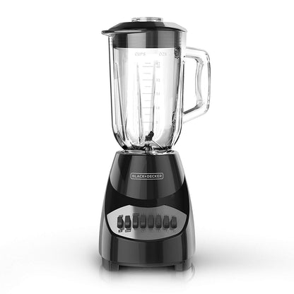 BLACK+DECKER Countertop Blender with 6-Cup Glass Jar, 10-Speed Settings, Black, BL2010BG