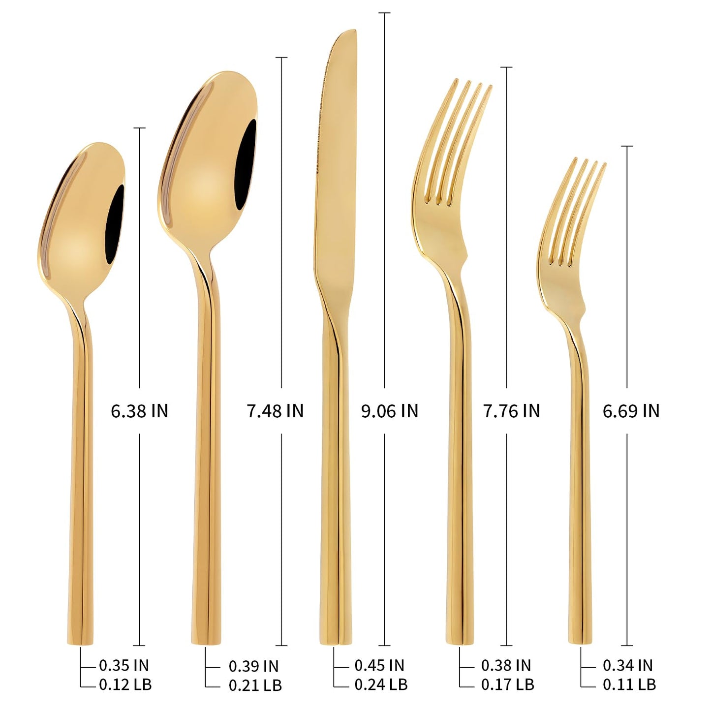 Kelenfer Gold Silverware Set Flatware Set Stainless Steel Cutlery Set Hexagon Handle Home Kitchen Daily Use 30 Pieces Service for 6