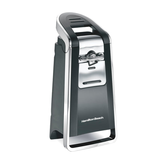 Hamilton Beach Smooth Touch Electric Can Opener, Extra Tall, Opens Standard & Pop-Top Cans, Black/Chrome, 76606AG