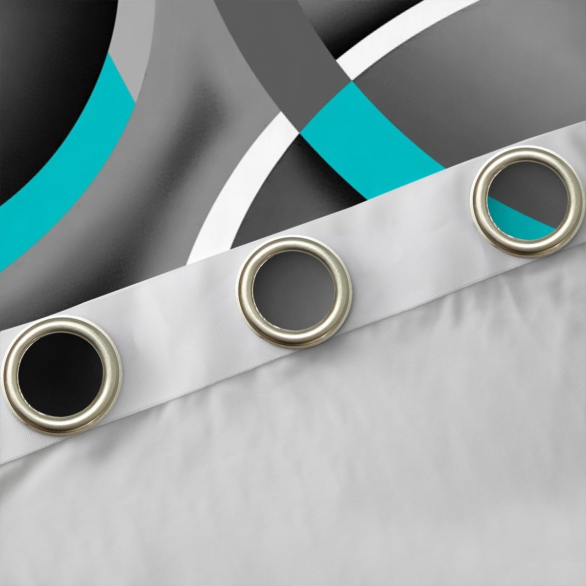 Castle Fairy Gray Black Blue Swirls Window Drapes,Retro Circle Geometric Kitchen Blackout Window Treatments 52Wx84L,Modern Abstract Art Livingroom Bedroom Decor Curtains