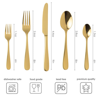 Famous Haus London Silverware Set, 30 Piece Forged Flatware Set Cutlery Set Premium Polished Stainless Steel, Service for 6, for Kitchen, Home, Wedding, Party, Dishwasher Safe
