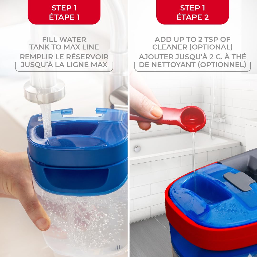 Vileda H2prO Flat Mop & Bucket Set, Clean/Dirty Water Separation, Reusable Microfiber Head, Safe on All Floors