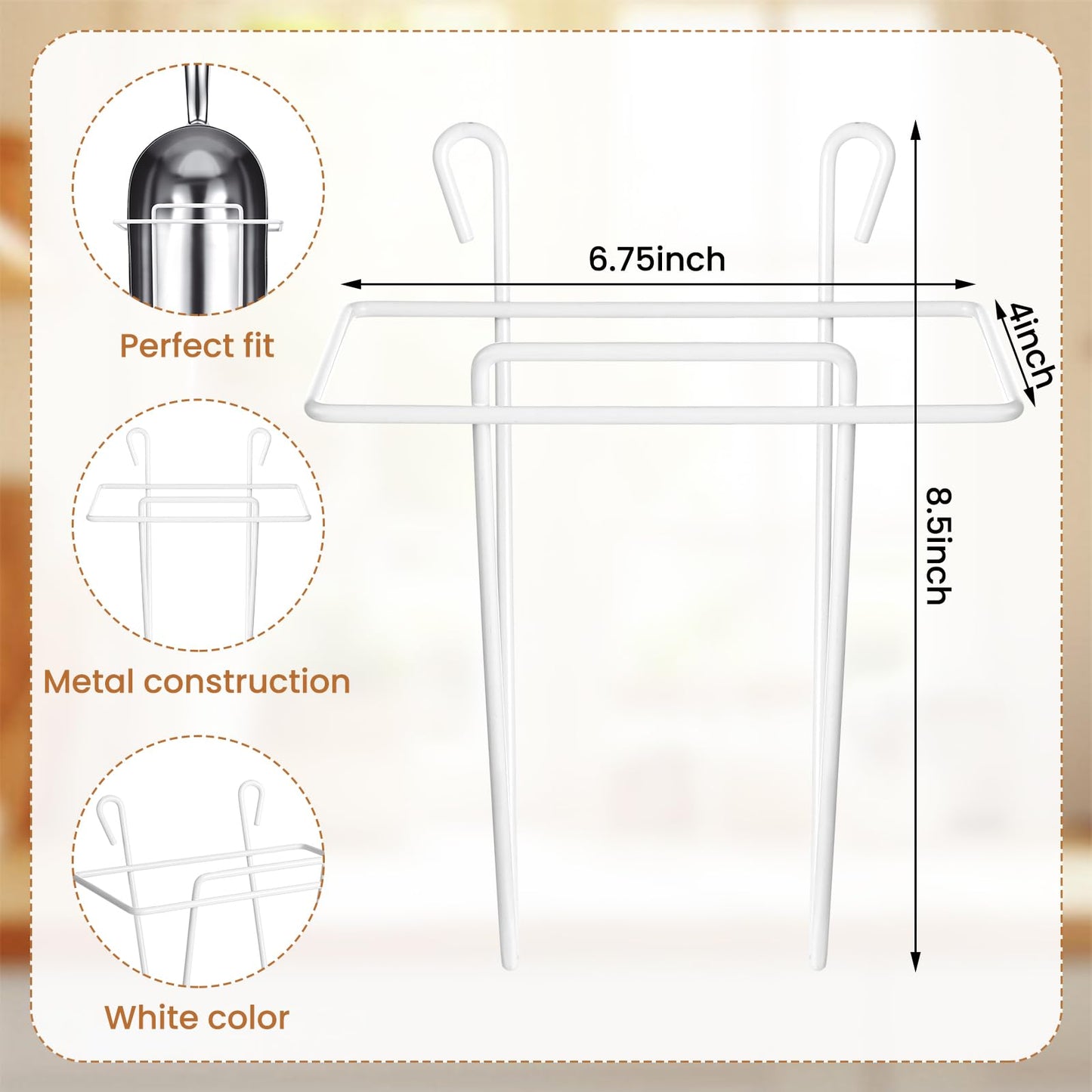 Teecyhooo 2 Set 58 oz Aluminum Ice Scoop with Holder Large Metal Utility Scoop Professional Grade Scooper for Ice, Flour, Candy, Sugar, Rice, Popcorn, Coffee, and Beans for Home or Commercial Kitchens