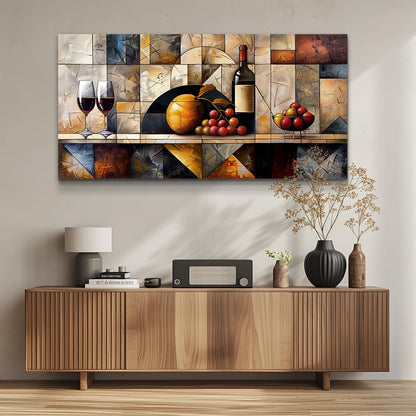 QIYILEXWART Canvas Wall Art For Living Room Wall Decor For Bedroom Kitchen Wall Decoration Wine Glass Landscape Painting Farmhouse Pictures Artwork Room Aesthetic Home Decor 20x40 In