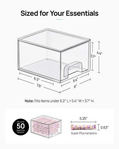 Vtopmart 8 Pack Small Clear Stackable Storage Drawers, Acrylic Bathroom Makeup Organizer, Plastic Storage Bins For Vanity, Undersink, Kitchen Cabinets, Pantry, Home Organization
