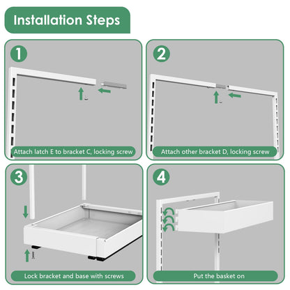 REALINN Under Sink Organizer Pull Out, L-Shaped 2 Tier Cabinet Organizer with Adjustable Width & 6-Level Height, Metal Under Sink Storage for Kitchen Sink, Bathroom Vanity, Laundry Cabinet, White