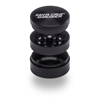 Santa Cruz Shredder Metal Herb Grinder Knurled Top for Stronger Grip 3-Piece Large 2.7" (Black)