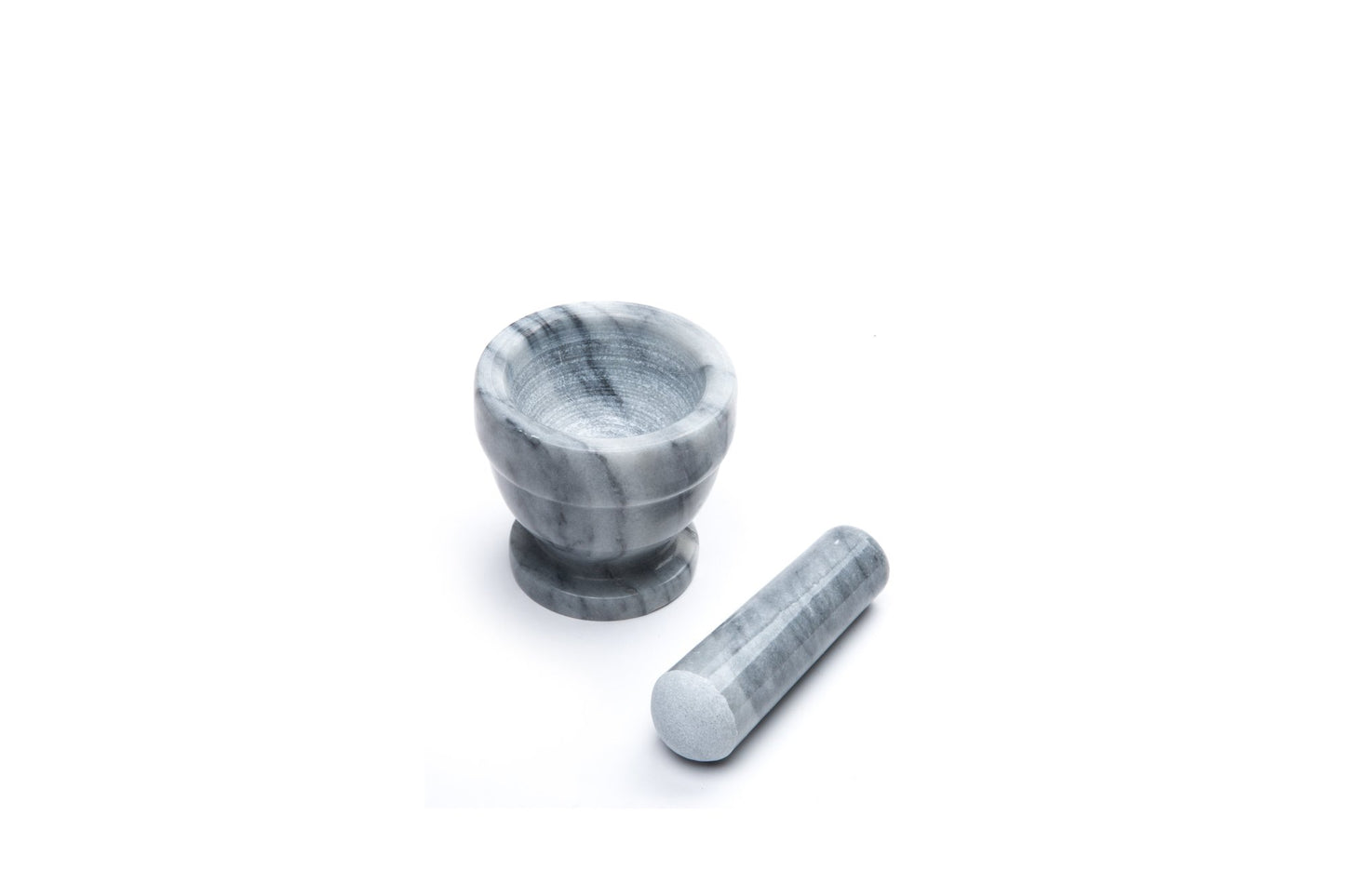 Fox Run Small Marble Mortar and Pestle Set, White, 3"