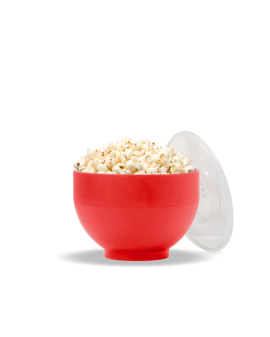 W&P Microwave Silicone Popper Maker | Red | Collapsible Bowl w/Built in Measuring, BPA, Eco-Friendly, Waste Free, 9.3 Cups of Popped Popcorn