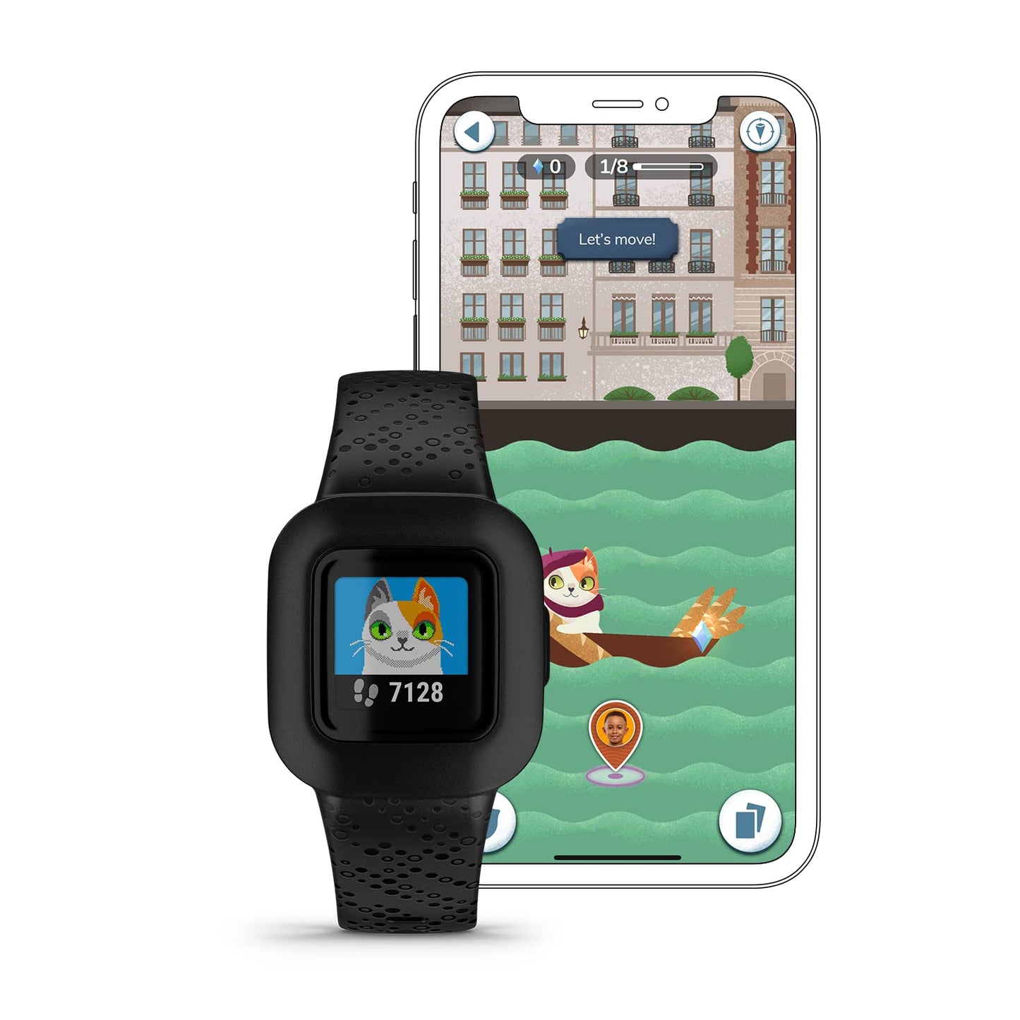 Garmin vívofit Jr. 3 Kids Fitness Tracker, Black Cosmic, 1-Year Battery, Swim-Friendly, Adventure Unlocks