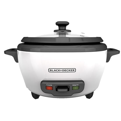 BLACK+DECKER 2-in-1 Rice Cooker & Steamer – 6-Cup, Auto Keep Warm, Nonstick Bowl & Basket for Effortless Cooking