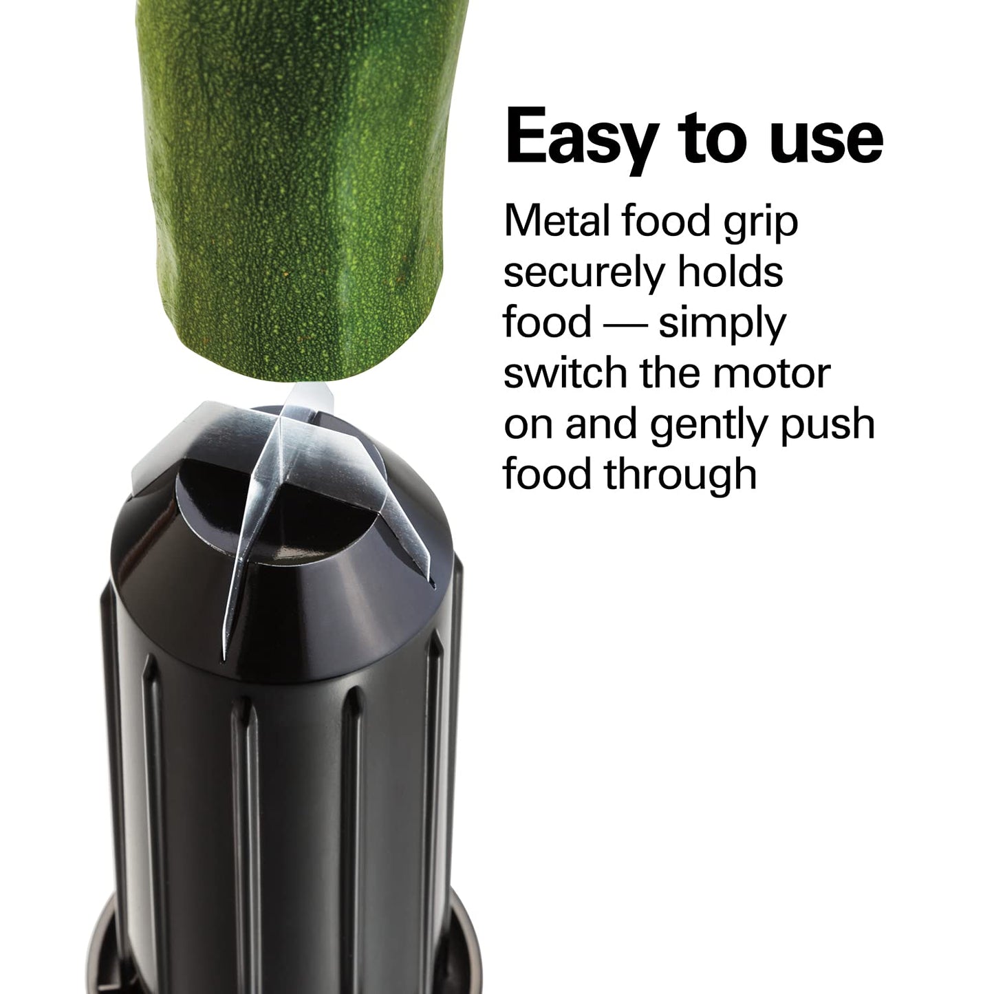 Hamilton Beach 3-in-1 Electric Vegetable Spiralizer for Veggie Noodles, Zoodle Maker & Slicer With 3 Cutting Cones for Spaghetti, Linguine, and Ribbons, 6-Cups, Black (70930)
