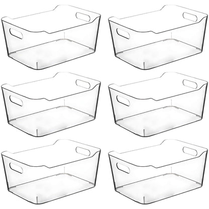 Clear Plastic Storage Bins, Pantry Organizers and Storage Containers, Large Fridge Organizer Bins, Home Kitchen Cabinet Organizer, Medicine Cabinet Bin for Organizing Freezer Closet