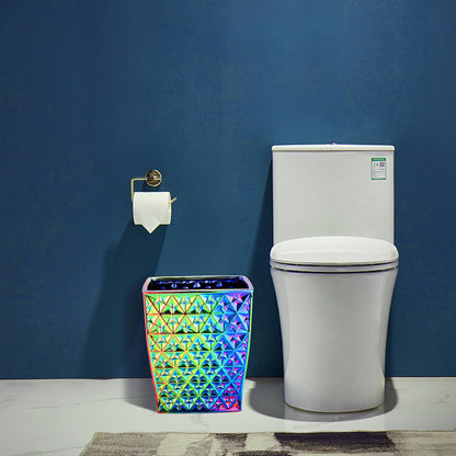 RXLVCKY Colorful Bathroom Trash Can Small Wastebasket, Garbage Container Bin for Bathroom, Bedroom, Kitchen, Home Office, and Kids Room, Holds Waste, Recycling - Ceramic