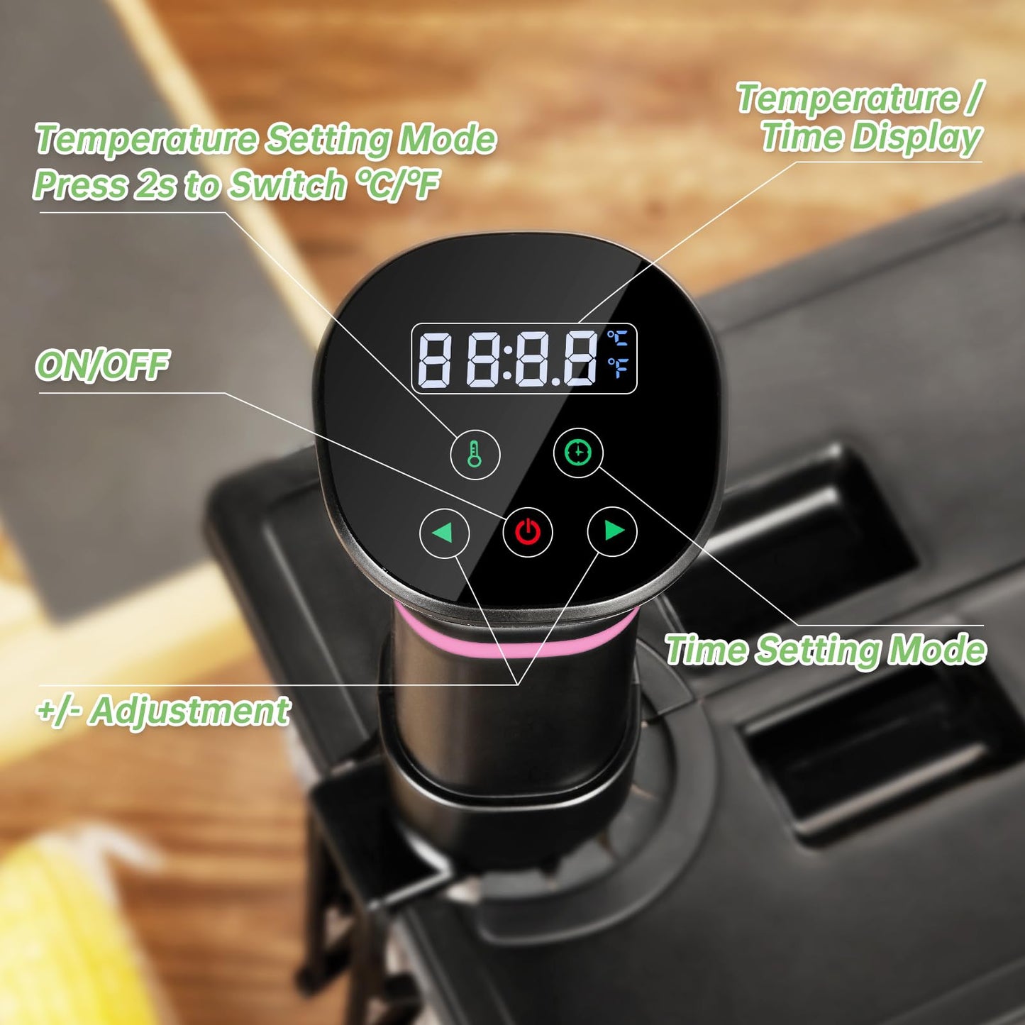 Sous Vide Machines, Sous Vide Cooker, 1000 Watts Immersion Circulators with Recipe, Accurate Temperature and Time Control