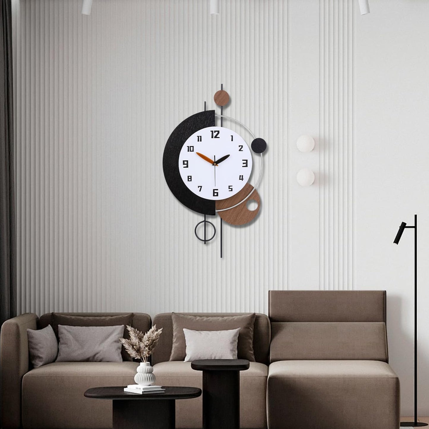 QWANPET Large Wall Clocks for Living Room,Silent Non-Ticking Quartz Battery Operated,Modern Decorative Wall Clock for Kitchen Bathroom Bedroom Home Wall Decor,13x28inch