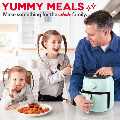 Dash Tasti-Crisp™ Air Fryer - AirCrisp® Technology - Compact Design with Adjustable Temperature Control - Nonstick Fry Basket & Auto Shut-Off Feature - 2.6 Quarts - Aqua
