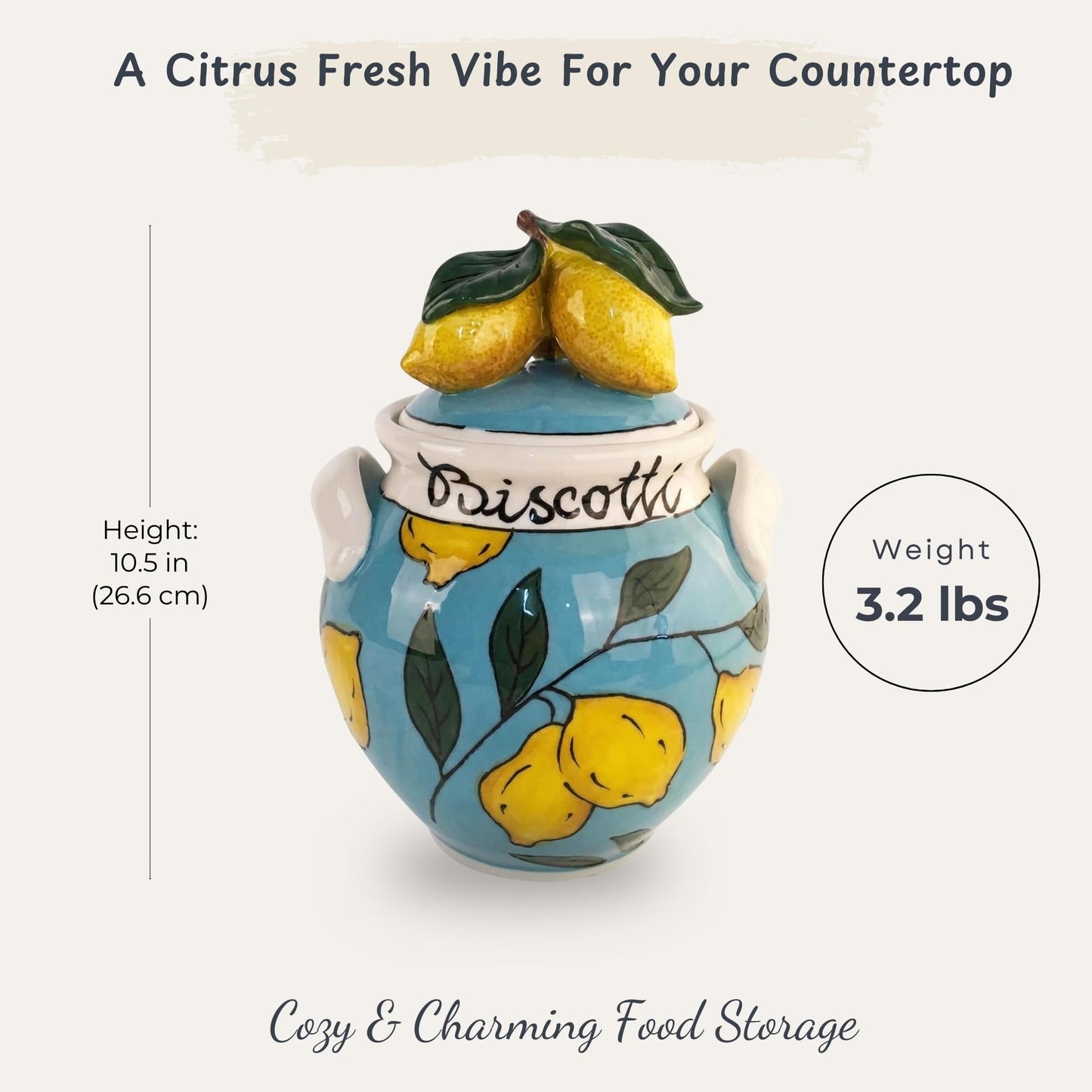 Blue Sky Clayworks Classic Large Lemon Sky Cookie Jar and Home Decor