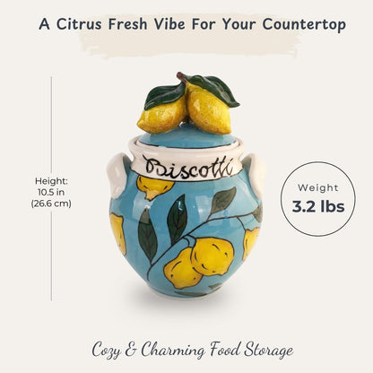 Blue Sky Clayworks Classic Large Lemon Sky Cookie Jar and Home Decor