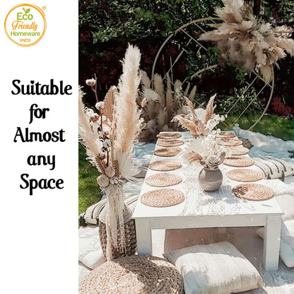 Natural Water Hyacinth Round Placemats, Boho Wicker Placemats, Chargers for Dinner Plates, Home Decor Dining Table, Kitchen Decor, Kitchen Table Centerpiece, Charger Plates (Platemat 34cm-Set8)