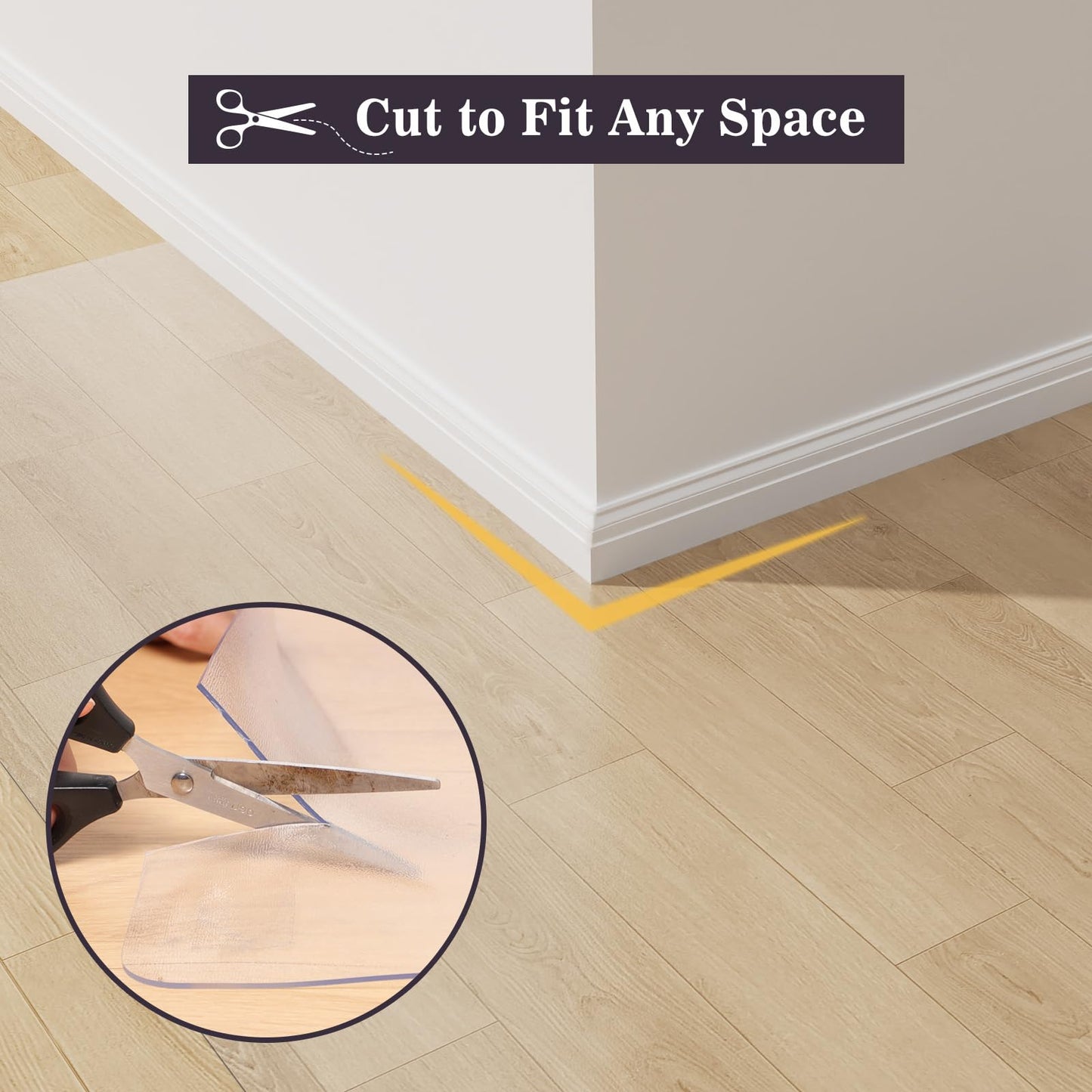4'×6' Frosted Clear Floor Protector for Home, Water-Resistant Non-Stain Vinyl Area Rug for Art Studio, Plastic Easy Care Area Mat for Dining Room, Kitchen, Under High Chair