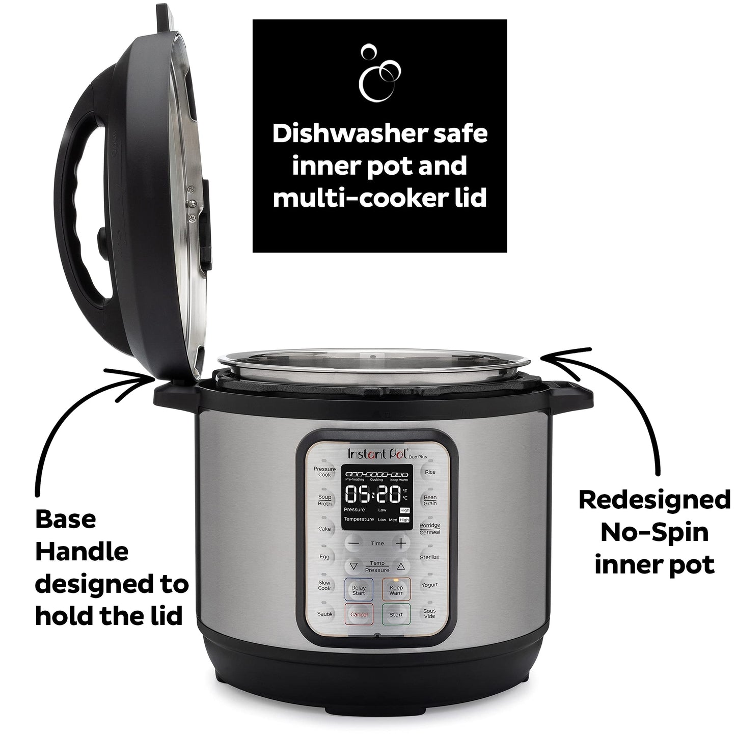 Instant Pot Duo Plus 9-in-1 Electric Pressure Cooker, Slow Cooker, Rice Cooker, Steamer, Sauté, Yogurt Maker, Warmer & Sterilizer, Includes App With Over 800 Recipes, Stainless Steel, 3 Quart