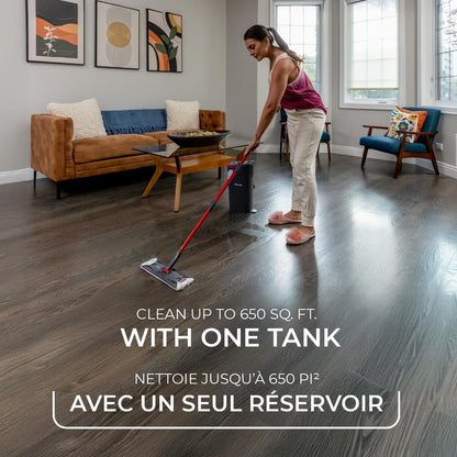 Vileda H2prO Flat Mop & Bucket Set, Clean/Dirty Water Separation, Reusable Microfiber Head, Safe on All Floors