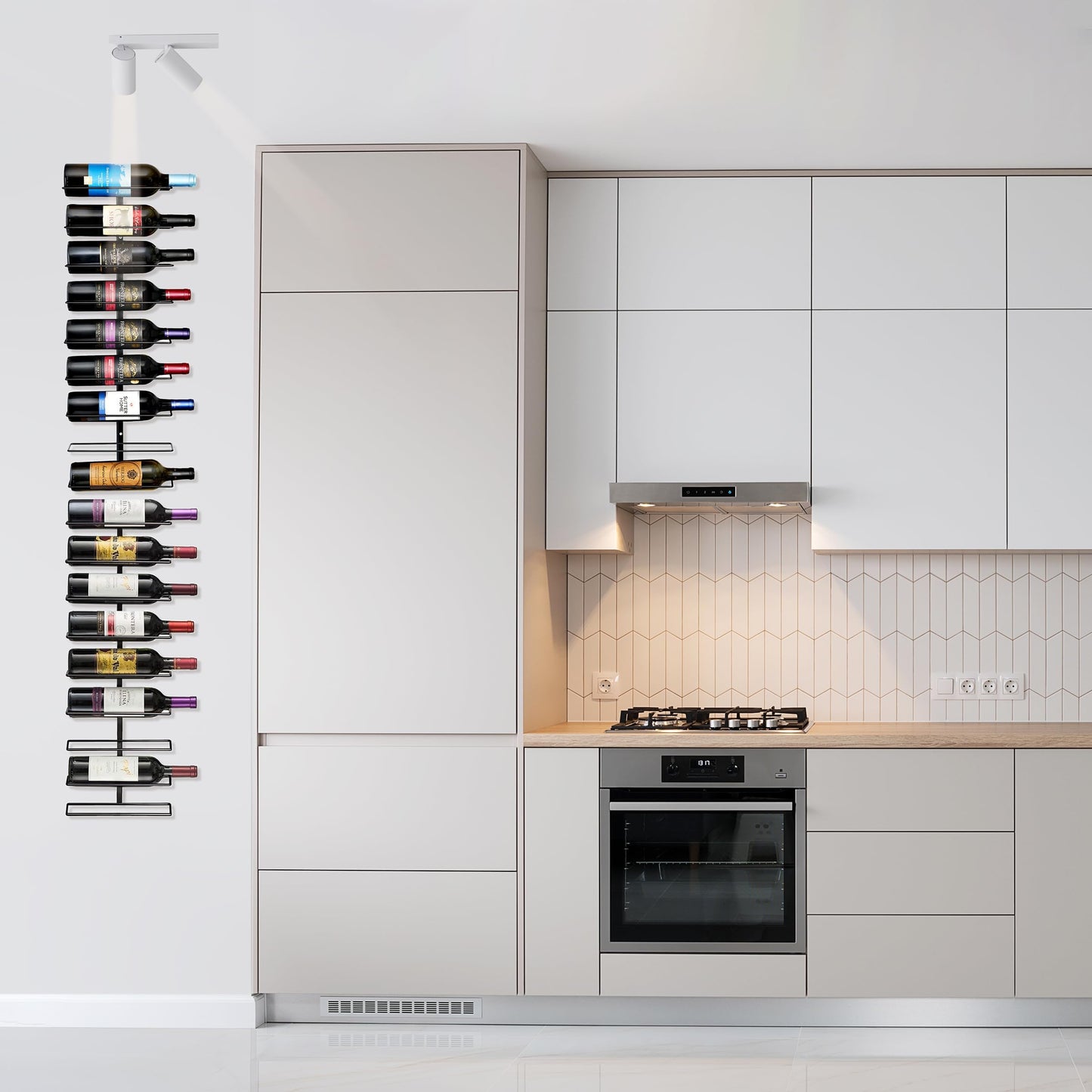 Sorbus Wall Mount Wine Rack – Holds 12 Bottles – Black Metal Wine Bottle Holder for Wall, Modern Wine Rack for Home Bar, Kitchen