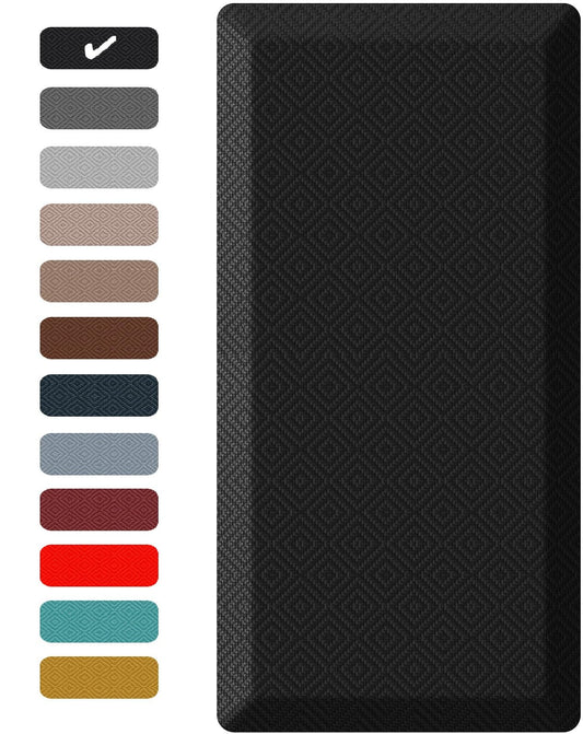 Ophanie Kitchen Mats for Floor, 3/4 inch Thick, 20x32 Anti Fatigue Cushioned Mat, Kitchen Rugs, Waterproof, Comfort Ergonomic Standing Mat for Office, Home, Sink, Black Non-Slip Ridged Bottom