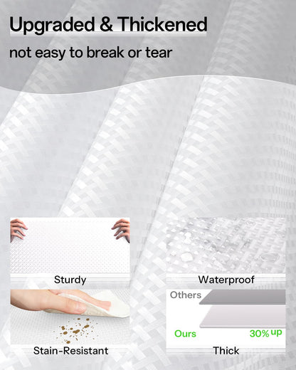 Shelf and Drawer Liner for Kitchen Cabinet, Non-Adhesive 18in x 360in Waterproof Contact Paper Refrigerator Liners Thickened Durable EVA Material Non Slip Mat for Dresser Cupboard Pantry Protector