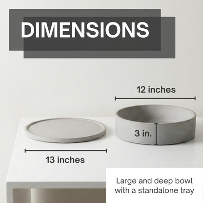 Simon Brothers Modern Concrete Decorative Bowl - Large Fruit Bowl for Kitchen Counter - Catchall Bowl for Entryway Table - Bowls for Home Decor