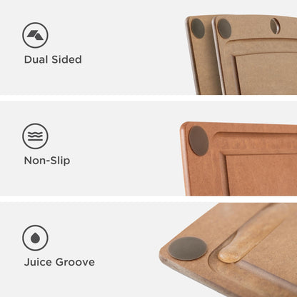 All-in-One 14.5" × 11.25" Cutting Board in Nutmeg