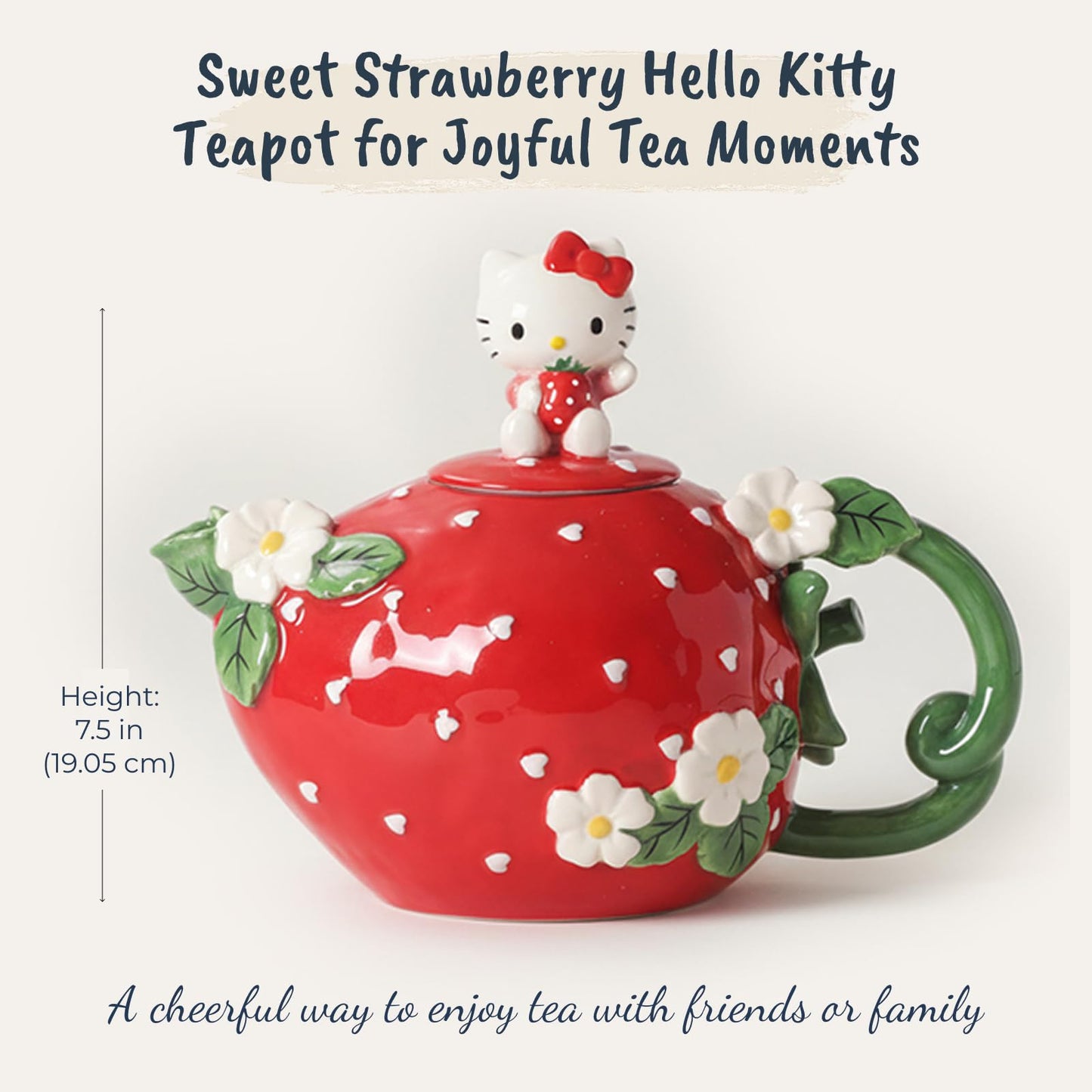 Blue Sky Clayworks Hello Kitty Sweet Strawberry Teapot, Home & Kitchen Accessories, Ceramic, 23711