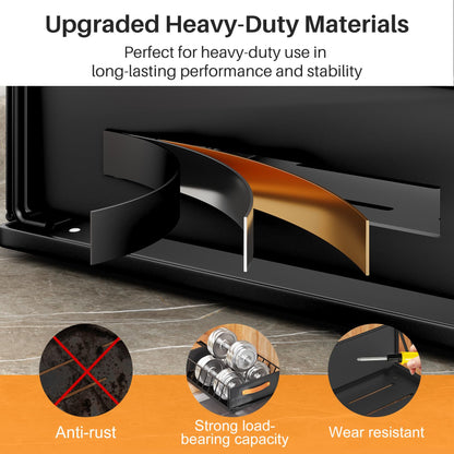 Pull out Cabinet Organizer,Heavy Duty Slide out Pantry Shelves Drawer Storage with Adhesive Nano Film,Sliding Mesh Cabinet Basket with Handle for Kitchen, Bathroom, Home, 15.8"W X 21"D X6.2"H,Black