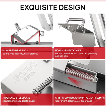 ARINOO Manual Frozen Meat Slicer,Stainless Steel Meat Cutter Beef Mutton Roll Bacon Sausage and Cheese Slicing Machine for Home Cooking,Food slicer BBQ,Salad,and Sandwich slicing easy to use