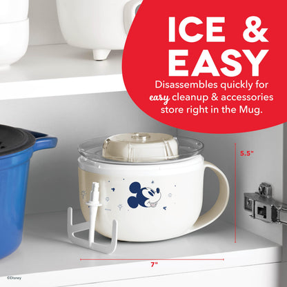 Disney Dash My Mug Ice Cream Maker Bundle - Mini Electric Ice Cream Maker - Creates Gelato, Sorbet & Frozen Yogurt - Easy to Clean & Use - 2 Mugs, Mickey & Minnie Design