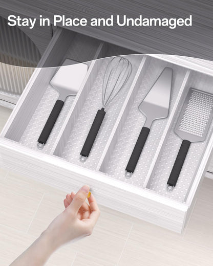 Shelf and Drawer Liner for Kitchen Cabinet, Non-Adhesive 18in x 360in Waterproof Contact Paper Refrigerator Liners Thickened Durable EVA Material Non Slip Mat for Dresser Cupboard Pantry Protector