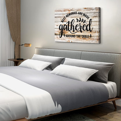 Gather Signs for Home Decor Rustic Farmhouse Kitchen Decor Dining Room Wall Art Family Gather Sign Wall Decor Inspirational Sayings Quotes Canvas Prints Painting Family Artwork Home Decorations 20x30"