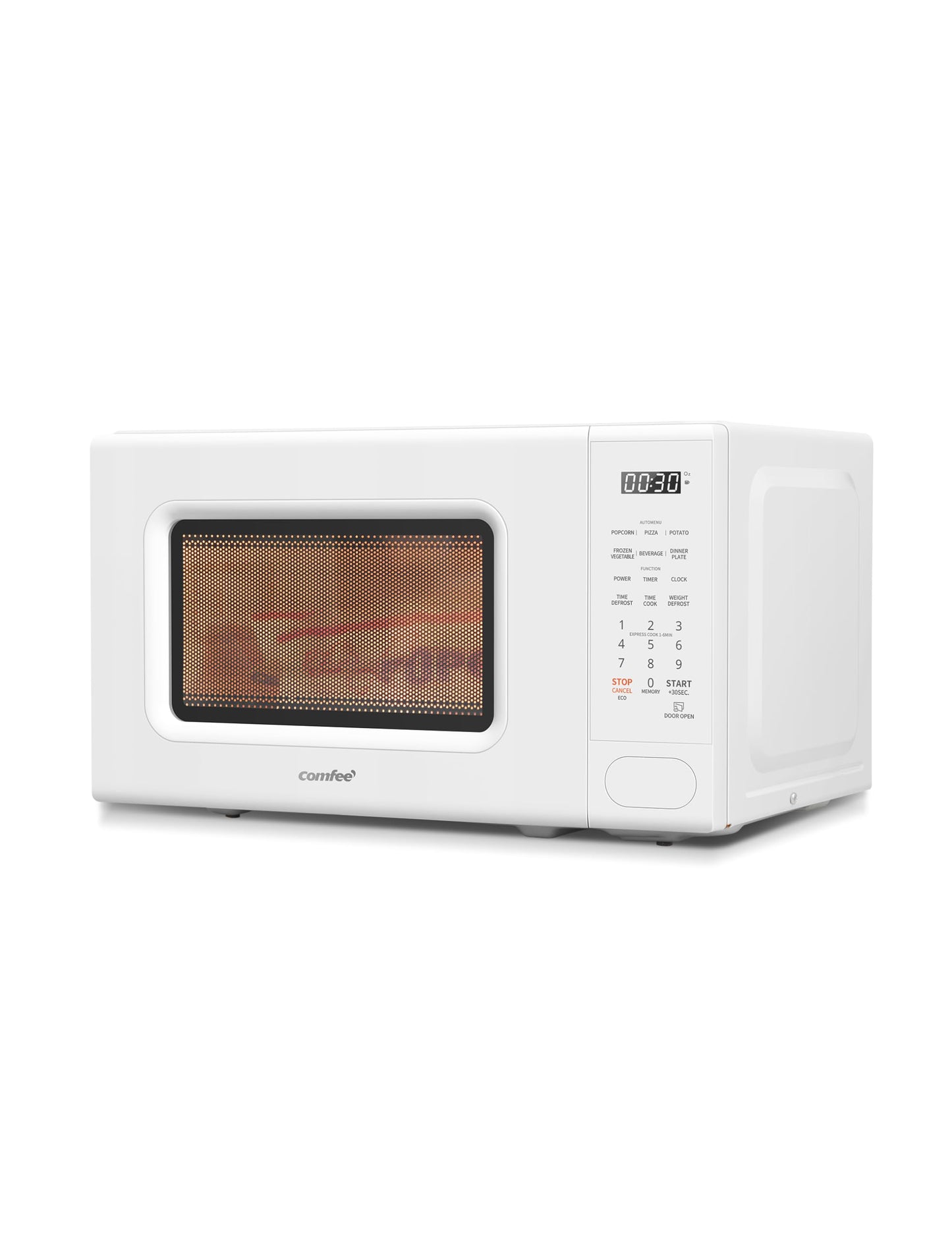 COMFEE CMO-C20M1WH Retro Microwave with 11 power levels, Fast Multi-stage Cooking, Turntable Reset Function Kitchen Timer, Speedy Cooking， Weight/Time Defrost, Memory function, Children Lock, 700W