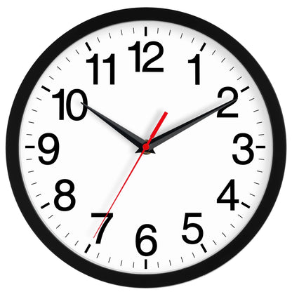 Rohioue 18 Inch Wall Clock, Modern Battery Operated Wall Clocks, Silent Non Ticking Large Analog Clock for Living Room, Office, Home, Bedroom, Kitchen, Bathroom(Black)