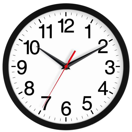 Rohioue 18 Inch Wall Clock, Modern Battery Operated Wall Clocks, Silent Non Ticking Large Analog Clock for Living Room, Office, Home, Bedroom, Kitchen, Bathroom(Black)