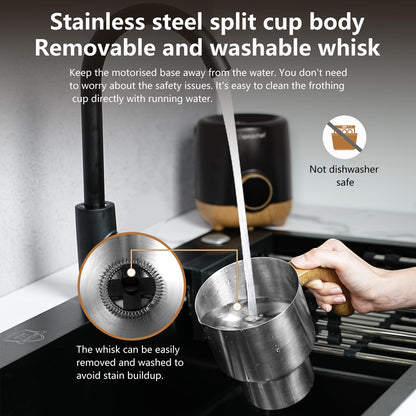 AMZCHEF 8-IN-1 Milk Frother and Steamer 550 Watts, 21 oz Split Stainless Steel Automatic Steamer, Milk's Warmer for Latte, Cappuccino, Hot and Cold Froth, Heated Milk, Hot Chocolate, Baby Food