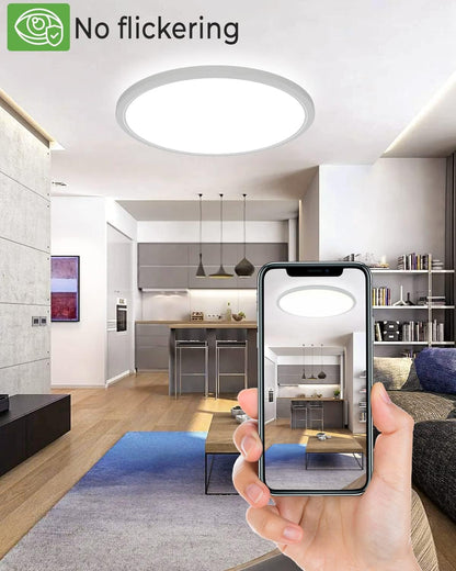 zemty 4Pack 12 Inch LED Ceiling Light Flush Mount, 24W 2640lm Super Slim Flush Mount Ceiling Lamp Fixtures, 3000K/3500K/4000K/5000K/6500K Selectable for Bedroom Bathroom Kitchen Living Room (White)